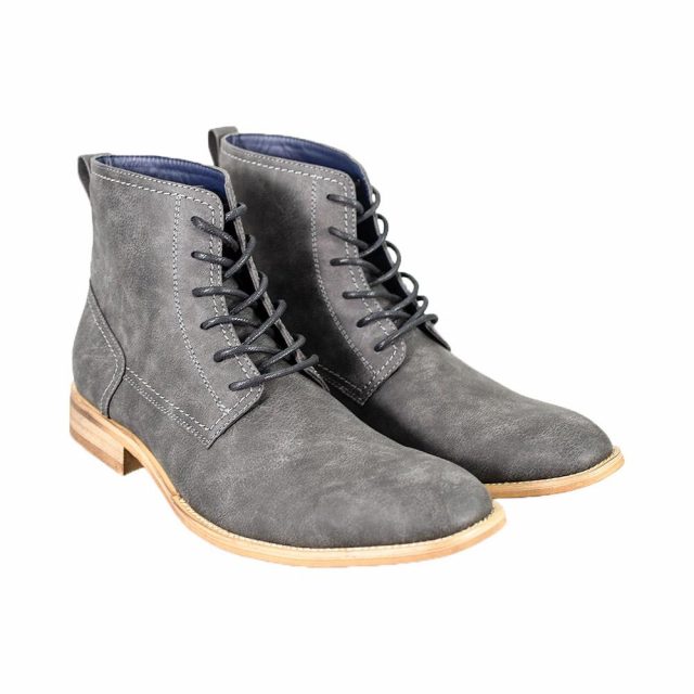 mens grey lace up boots